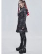 Devil Fashion Dark Gray Gothic Punk Pentagram Hooded Long Coat for Women