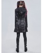 Devil Fashion Dark Gray Gothic Punk Pentagram Hooded Long Coat for Women