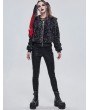 Devil Fashion Dark Gray Gothic Punk Casual Hooded Short Jacket for Women