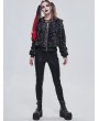 Devil Fashion Dark Gray Gothic Punk Casual Hooded Short Jacket for Women