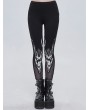 Devil Fashion Black Gothic Punk Patterned Slim Fit Long Leggings for Women