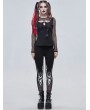 Devil Fashion Black Gothic Punk Patterned Slim Fit Long Leggings for Women