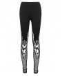 Devil Fashion Black Gothic Punk Patterned Slim Fit Long Leggings for Women