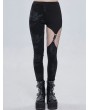 Devil Fashion Black Gothic Punk Sexy Hollow Out Long Pants for Women