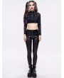 Devil Fashion Black Gothic Punk Slim Long Pants for Women