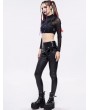 Devil Fashion Black Gothic Punk Slim Long Pants for Women