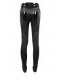 Devil Fashion Black Gothic Punk Slim Long Pants for Women