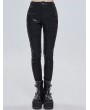 Devil Fashion Black Gothic Punk Patterned Daily Wear Long Pants for Women