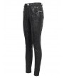 Devil Fashion Black Gothic Punk Patterned Daily Wear Long Pants for Women