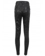 Devil Fashion Black Gothic Punk Patterned Daily Wear Long Pants for Women