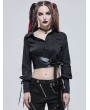 Devil Fashion Black Fashion Gothic Sexy Long Sleeve Short Blouse or Women