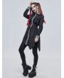 Devil Fashion Black Gothic Daily Wear Long Sleeve Asymmetrical Dress Shirt for Women