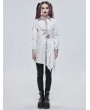 Devil Fashion White Gothic Daily Wear Long Sleeve Asymmetrical Dress Shirt for Women