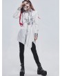Devil Fashion White Gothic Daily Wear Long Sleeve Asymmetrical Dress Shirt for Women