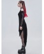 Devil Fashion Black Sexy Gothic Punk Off-the-Shoulder Long Sleeve Irregular Dress