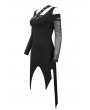 Devil Fashion Black Sexy Gothic Punk Off-the-Shoulder Long Sleeve Irregular Dress