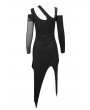 Devil Fashion Black Sexy Gothic Punk Off-the-Shoulder Long Sleeve Irregular Dress