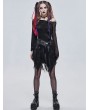 Devil Fashion Black Gothic Punk Pattern Long Sleeve Asymmetrical Dress