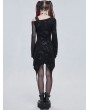 Devil Fashion Black Gothic Punk Pattern Long Sleeve Asymmetrical Dress