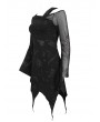 Devil Fashion Black Gothic Punk Pattern Long Sleeve Asymmetrical Dress