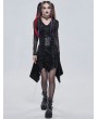 Devil Fashion Black Gothic Punk Cobweb Long Sleeve Irregular Dress