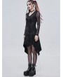 Devil Fashion Black Gothic Punk Cobweb Long Sleeve Irregular Dress