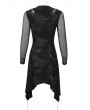 Devil Fashion Black Gothic Punk Cobweb Long Sleeve Irregular Dress