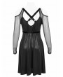 Devil Fashion Black Sexy Gothic Punk Pentagram Off-the-Shoulder Long Sleeve Dress