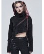 Devil Fashion Black Gothic Punk High Collar Short Sweater for Women