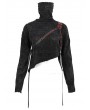 Devil Fashion Black Gothic Punk High Collar Short Sweater for Women