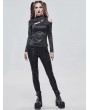 Devil Fashion Black Sexy Gothic Punk Hollow-out Long Sleeve T-Shirt for Women