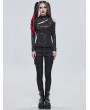 Devil Fashion Sexy Gothic Punk Hollow-out Long Sleeve T-Shirt for Women