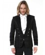 Pentagramme Black Retro Gothic Brocade Short Party Jacket for Men