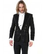 Pentagramme Black Retro Gothic Brocade Short Party Jacket for Men