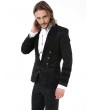 Pentagramme Black Retro Gothic Brocade Short Party Jacket for Men