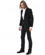 Pentagramme Black Retro Gothic Brocade Short Party Jacket for Men