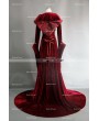 Red Velvet Gothic Vampire Hooded Medieval Dress