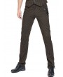 Pentagramme Brown Striped Steampunk Long Slim Pants for Men