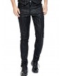 Pentagramme Black Steampunk Style Striped Trousers for Men