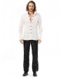 Pentagramme White Gothic Aristocratic Long Sleeve Shirt for Men