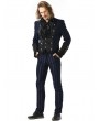 Pentagramme Blue Retro Gothic Striped Short Party Jacket for Men