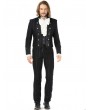 Pentagramme Black Retro Gothic Striped Short Party Jacket for Men