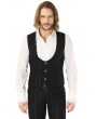 Pentagramme Black Gothic Military Style Striped Waistcoat For Men