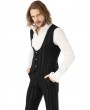 Pentagramme Black Gothic Military Style Striped Waistcoat For Men