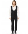 Pentagramme Black Gothic Military Style Striped Waistcoat For Men