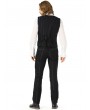 Pentagramme Black Gothic Military Style Striped Waistcoat For Men