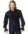 Pentagramme Blue Gothic Military Style Striped Waistcoat For Men