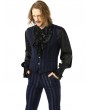 Pentagramme Blue Gothic Military Style Striped Waistcoat For Men