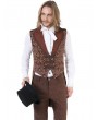 Pentagramme Dark Red Retro Gothic Noble Jacquard Swallow Tail Vest For Men