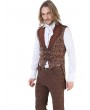 Pentagramme Dark Red Retro Gothic Noble Jacquard Swallow Tail Vest For Men